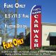 100% HAND CAR WASH (Blue/Red) Flutter Feather Banner Flag (11.5 x 2.5 Feet)