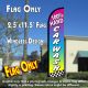 100% HAND CAR WASH (Multicolor) Windless Polyknit Feather Flag (2.5 x 11.5 feet)