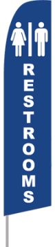 Restrooms  (11.5 x 3) Feather Banner Flag Kit (Flag, Pole, & Ground Mt)