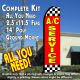 A/C SERVICE (Red/Checkered) Flutter Feather Banner Flag Kit (Flag, Pole, & Ground Mt)