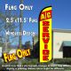 A/C SERVICE (Red/Yellow) Windless Polyknit Feather Flag (2.5 x 11.5 feet)