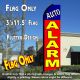 AUTO ALARM (Blue/Red) Flutter Feather Banner Flag (11.5 x 3 Feet)
