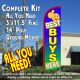 Best Buys Here Windless Feather Banner Flag Kit (Flag, Pole, & Ground Mt)