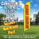 Breakfast Burrito Yellow - Red  windless  Feather Banner Flag Kit (Flag, Pole, & Ground Mt)