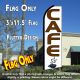 CAFE (White) Flutter Feather Banner Flag (11.5 x 3 Feet)