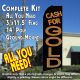 CASH FOR GOLD (Black) Flutter Feather Banner Flag Kit (Flag, Pole, & Ground Mt)