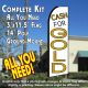 CASH FOR GOLD (White) Flutter Feather Banner Flag Kit (Flag, Pole, & Ground Mt)