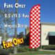 Checkered RED/WHITE Windless Polyknit Feather Flag (2.5 x 11.5 feet)