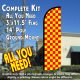 Checkered RED/YELLOW Windless Feather Banner Flag Kit (Flag, Pole, & Ground Mt)