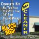 DRY CLEANER (Yellow/Blue) Windless Feather Banner Flag Kit (Flag, Pole, & Ground Mt)