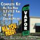 E-CIGS VAPOR (Green) Windless Feather Banner Flag Kit (Flag, Pole, & Ground Mt)