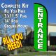 ENTRANCE (Green) Windless Feather Banner Flag Kit (Flag, Pole, & Ground Mt)