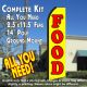 FOOD (Yellow/Red) Flutter Feather Banner Flag Kit (Flag, Pole, & Ground Mt)