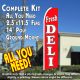 FRESH DELI (Red) Flutter Feather Banner Flag Kit (Flag, Pole, & Ground Mt)