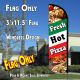 Fresh Hot Pizza (Tri-Color) Windless Polyknit Feather Flag (3 x 11.5 feet)