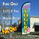 Frozen Yogurt (Blue) Windless Polyknit Feather Flag (3 x 11.5 feet)