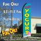 FROZEN YOGURT (Blue/Yellow) Flutter Polyknit Feather Flag (11.5 x 2.5 feet)