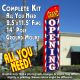GRAND OPENING (Sunburst) Windless Feather Banner Flag Kit (Flag, Pole, & Ground Mt)