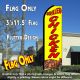 GRILLED CHICKEN (Yellow) Flutter Feather Banner Flag (11.5 x 3 Feet)