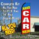 HAND CAR WASH (Blue/Red) Flutter Feather Banner Flag Kit (Flag, Pole, & Ground Mt)
