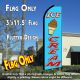 ICE CREAM (Blue/Red) Flutter Feather Banner Flag (11.5 x 3 Feet)