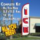 ICE (WHITE/RED) WINDLESS ADVERTISING FLAG FLUTTER BANNER KIT (FLAG, POLE, & GROUND MT)