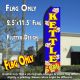 KETTLE CORN (Blue/Yellow) Flutter Polyknit Feather Flag (11.5 x 2.5 feet)
