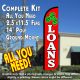 LOANS (Red/White) Windless Feather Banner Flag Kit (Flag, Pole, & Ground Mt)