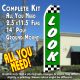 LOOK (Checkered) Flutter Feather Banner Flag Kit (Flag, Pole, & Ground Mt)