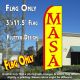 MASA (Yellow) Flutter Feather Banner Flag (11.5 x 3 Feet)