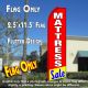MATTRESS SALE (Red/White) Flutter Polyknit Feather Flag (11.5 x 2.5 feet)