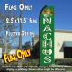 NACHOS (Green/White) Flutter Polyknit Feather Flag (11.5 x 2.5 feet)