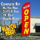 Now Open (Red/Yellow) Windless Feather Banner Flag Kit (Flag, Pole, & Ground Mt)