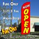 Now Open (Red/Yellow) Windless Polyknit Feather Flag (3 x 11.5 feet)