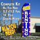 NOW RENTING (Blue/White/Stars) Flutter Feather Banner Flag Kit (Flag, Pole, & Ground Mt)