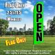 OPEN green black flutter flag