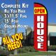 OPEN HOUSE (Yellow/Red) Flutter Feather Banner Flag Kit (Flag, Pole, & Ground Mt)