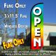 Open (Multi-colored) Windless Polyknit Feather Flag (3 x 11.5 feet)
