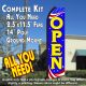 OPEN (Patriotic) Flutter Feather Banner Flag Kit (Flag, Pole, & Ground Mt)