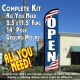 Open (Patriotic) Windless Feather Banner Flag Kit (Flag, Pole, & Ground Mt)