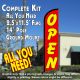 Open (Red/Yellow) Windless Feather Banner Flag Kit (Flag, Pole, & Ground Mt)
