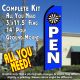 OPEN (Sports) Flutter Feather Banner Flag Kit (Flag, Pole, & Ground Mt)
