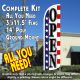 Open (Stars & Stripes) Windless Feather Banner Flag Kit (Flag, Pole, & Ground Mt)