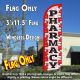 Pharmacy (Red/Pills) Windless Polyknit Feather Flag (3 x 11.5 feet)