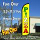 PIZZA (Yellow) Windless Polyknit Feather Flag (2.5 x 11.5 feet)