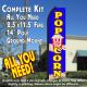 POPCORN (Blue/Yellow) Flutter Feather Banner Flag Kit (Flag, Pole, & Ground Mt)