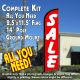 Sale (Red/White) Windless Feather Banner Flag Kit (Flag, Pole, & Ground Mt)