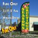 Season's Greetings (Green) Windless Polyknit Feather Flag (3 x 11.5 feet)