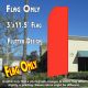 Solid BRIGHT ORANGE (Caution) Flutter Feather Banner Flag (11.5 x 3 Feet)