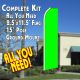Solid LIME GREEN Flutter Feather Banner Flag Kit (Flag, Pole, and Ground Mount)